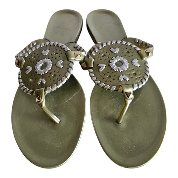 JACK ROGERS Chartreuse Green Jelly Sandals -  Size 8 - Picture 1 of 7